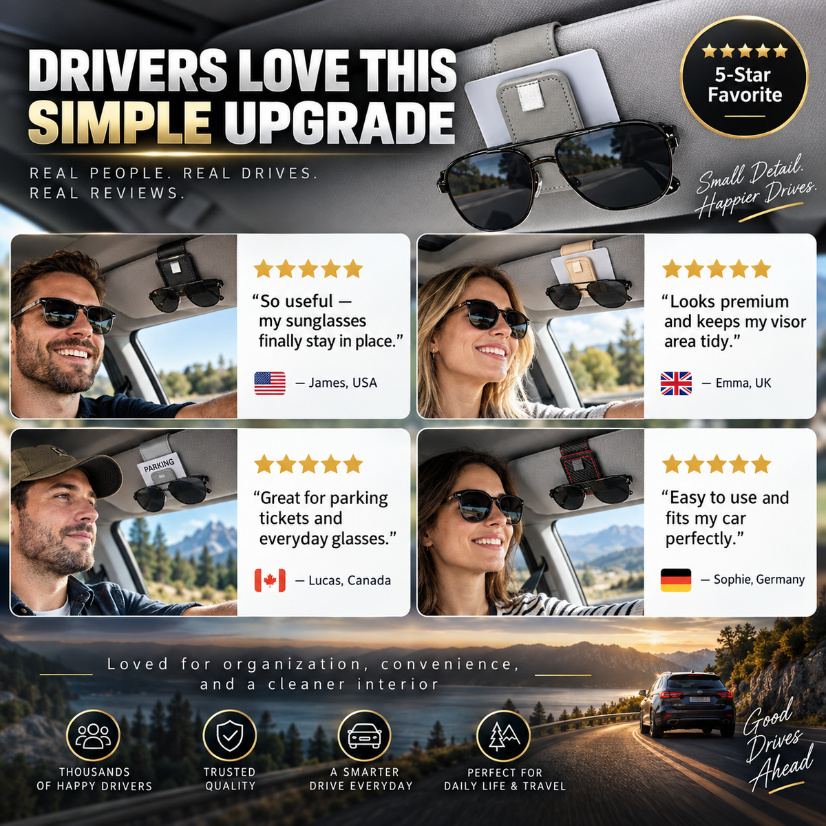 Car Sun Visor Glasses Holder Clip