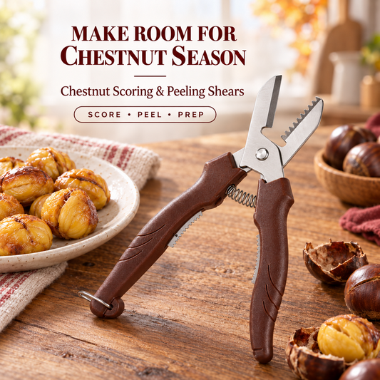 🌰 LIMITED-TIME 50% OFF! ⚡ 2-in-1 Chestnut Shear – Dual-Edge, Labor-Saving, Safe ✨