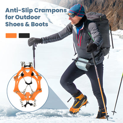 ⏳🔥LIMITED-TIME 50% OFF! ⏰🥾Anti-Slip Crampons for Outdoor Shoes & Boots – Ice Grips with Spikes for Hiking, Walking, Snow & Winter Traction 🏔️