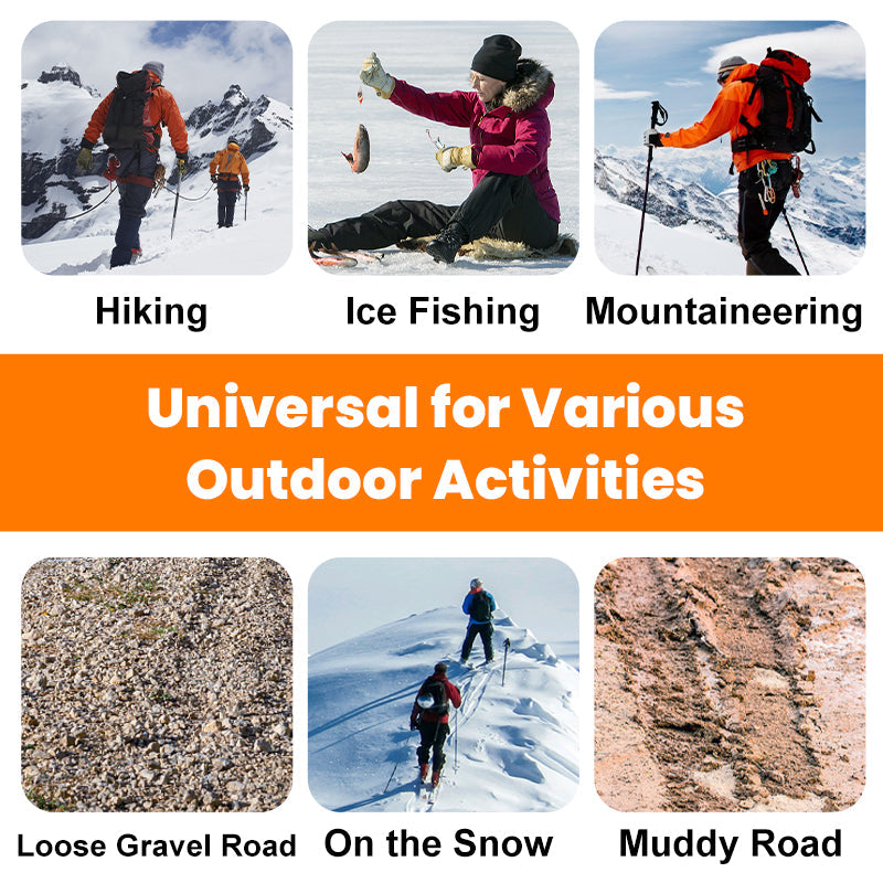 ⏳🔥LIMITED-TIME 50% OFF! ⏰🥾Anti-Slip Crampons for Outdoor Shoes & Boots – Ice Grips with Spikes for Hiking, Walking, Snow & Winter Traction 🏔️