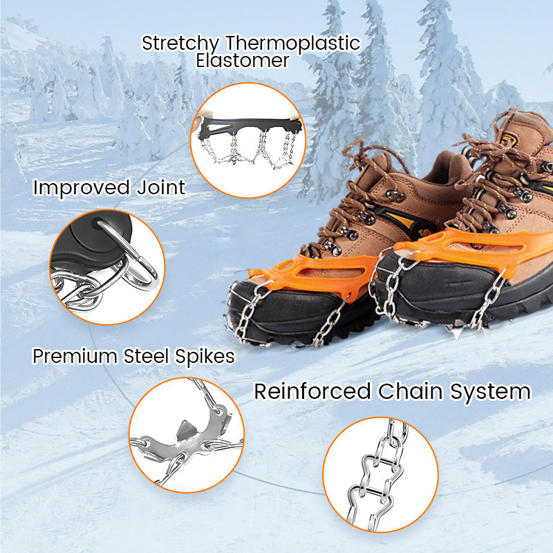 ⏳🔥LIMITED-TIME 50% OFF! ⏰🥾Anti-Slip Crampons for Outdoor Shoes & Boots – Ice Grips with Spikes for Hiking, Walking, Snow & Winter Traction 🏔️