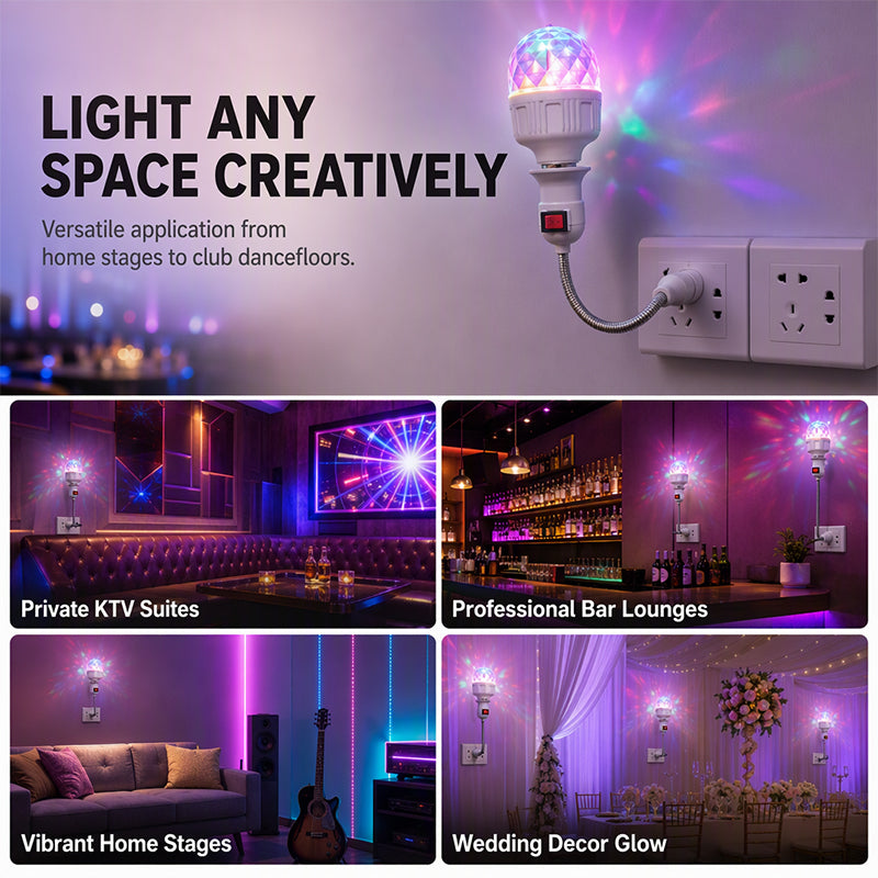 RGB LED Rotating Crystal Magic Ball Stage Light