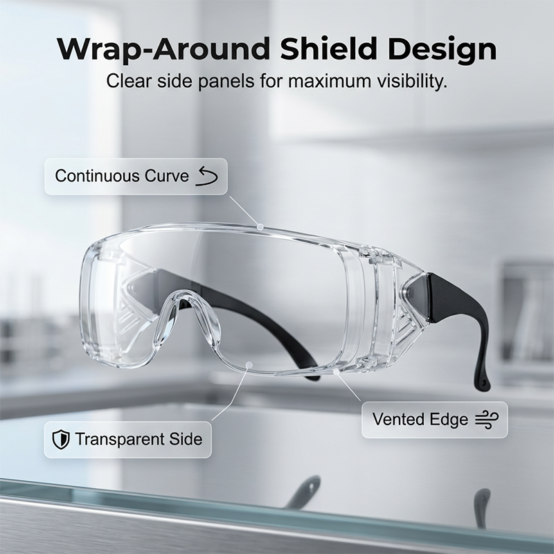 Anti‑Fog Safety Goggles with Adjustable Telescopic Arms – Scratch‑Resistant, Impact‑Proof, Reusable Eye Protection for Lab, Workshop, DIY