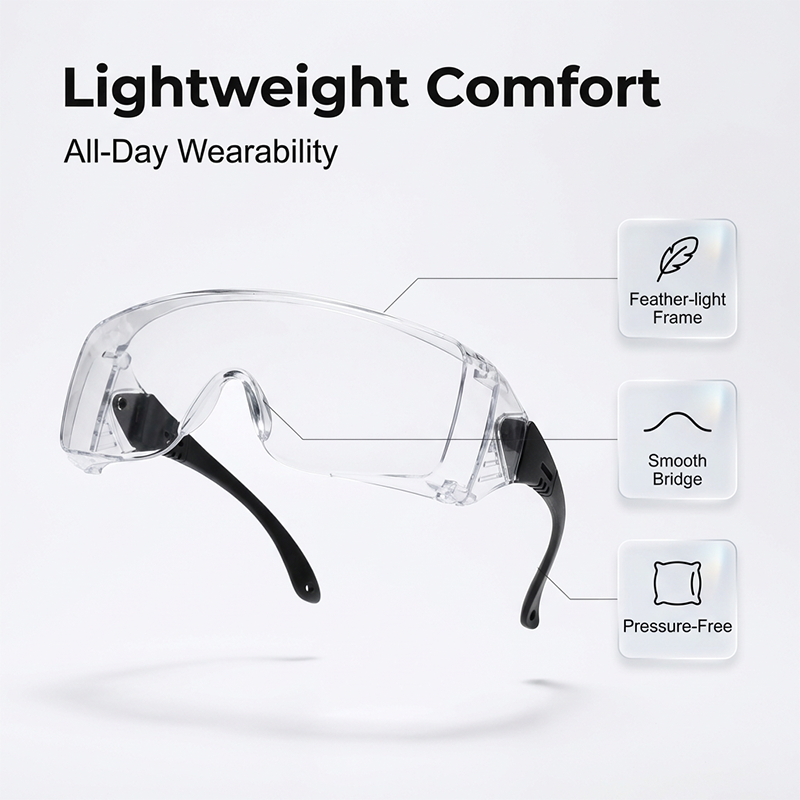 Anti‑Fog Safety Goggles with Adjustable Telescopic Arms – Scratch‑Resistant, Impact‑Proof, Reusable Eye Protection for Lab, Workshop, DIY