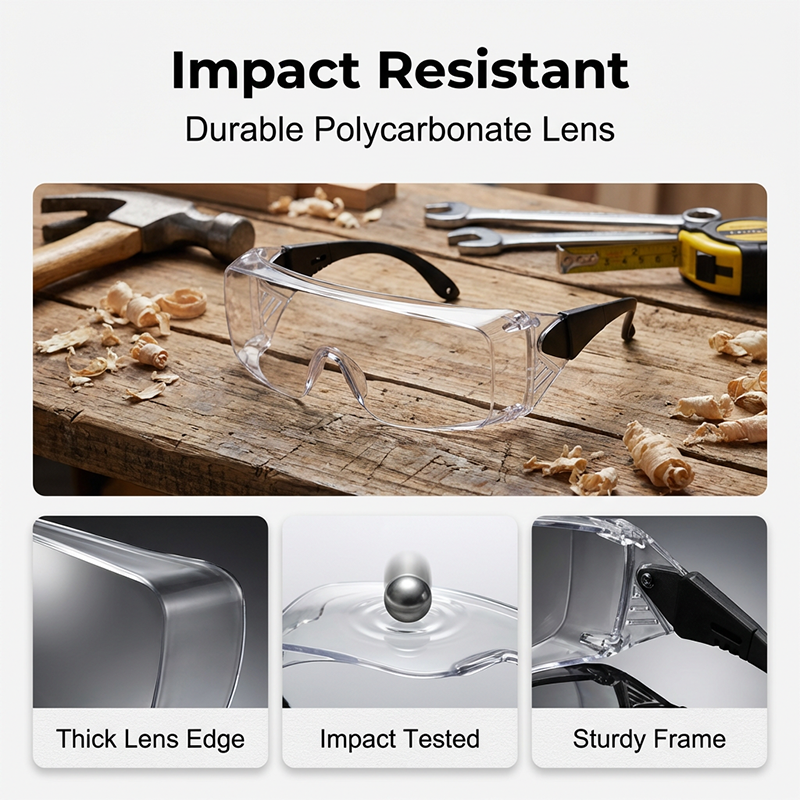 Anti‑Fog Safety Goggles with Adjustable Telescopic Arms – Scratch‑Resistant, Impact‑Proof, Reusable Eye Protection for Lab, Workshop, DIY