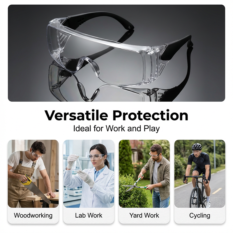 Anti‑Fog Safety Goggles with Adjustable Telescopic Arms – Scratch‑Resistant, Impact‑Proof, Reusable Eye Protection for Lab, Workshop, DIY