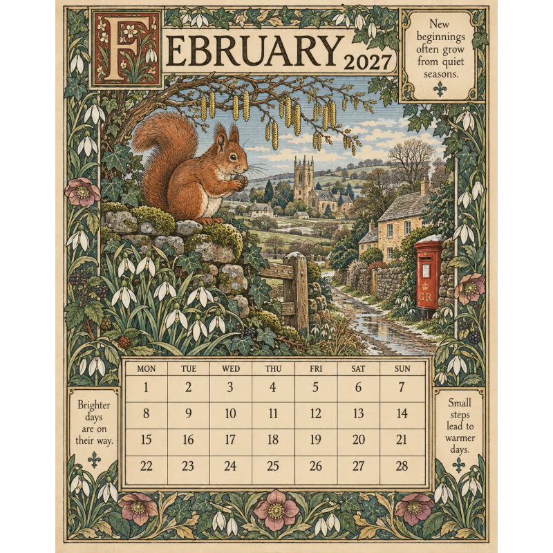 Add Vintage Charm Instantly! 2027 Storybook Wall Calendar
