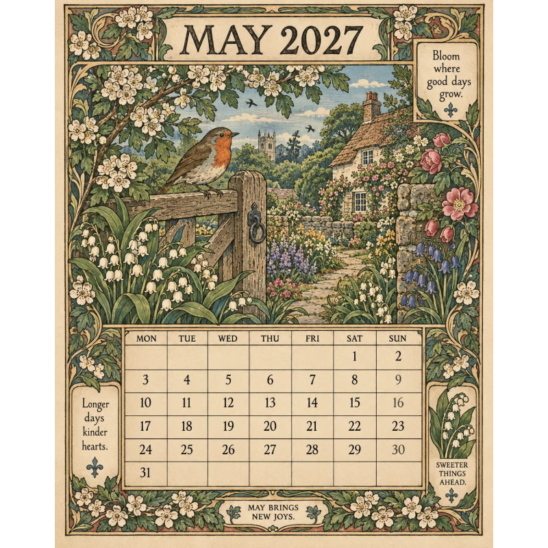 Add Vintage Charm Instantly! 2027 Storybook Wall Calendar