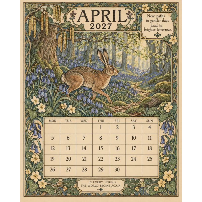 Add Vintage Charm Instantly! 2027 Storybook Wall Calendar