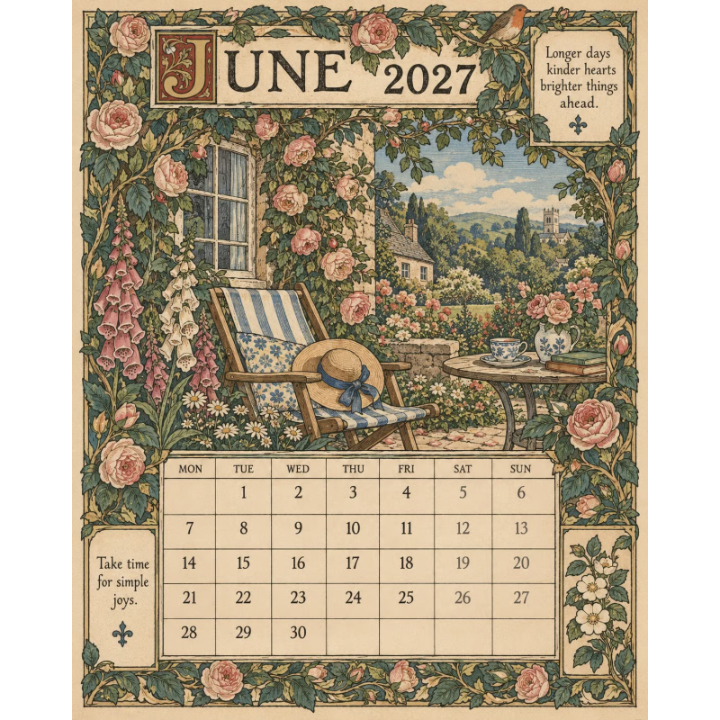 Add Vintage Charm Instantly! 2027 Storybook Wall Calendar