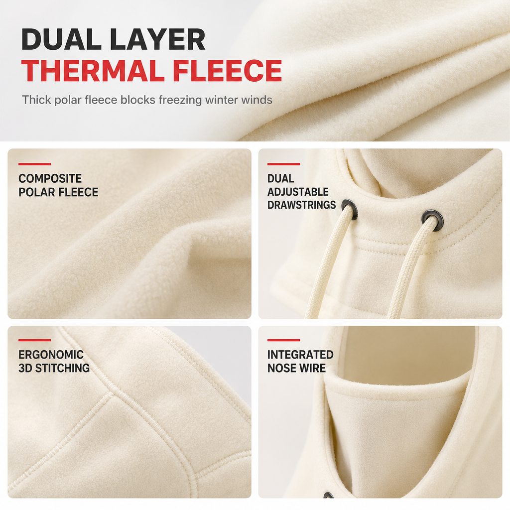 ⏳Time-Limited Special⏰🧣❄️ 3-in-1 Winter Balaclava – windproof fleece covers head, neck, face & ears. Adjustable fit for skiing, cycling & cold weather! 🛡️💪