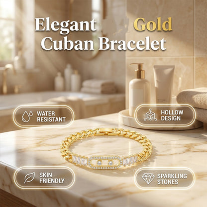 🎁New Arrivals 50% OFF💥Women's Gold-Tone Cubic Zirconia Chain Bracelet