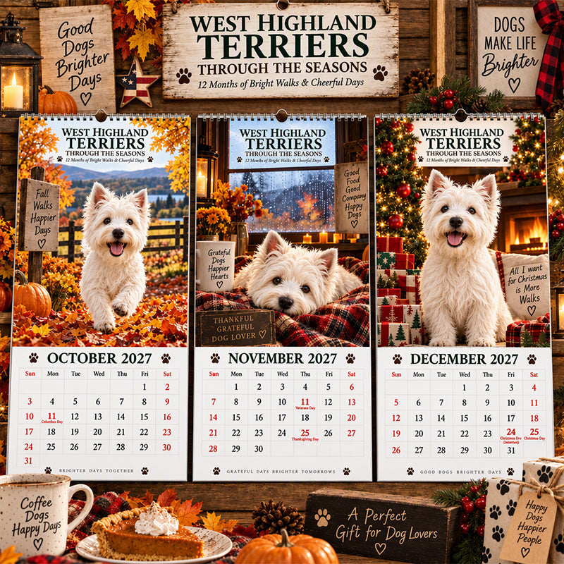 🐾 West Highland Terrier Wall Calendar