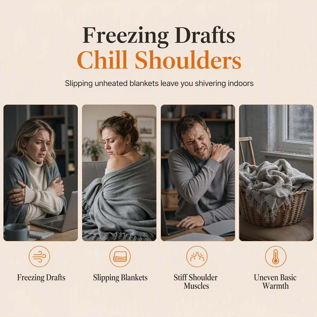 🔥 Electric Heated Shawl Blanket for Women – Cozy Warmth & Comfort 🧣✨