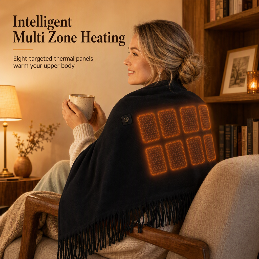 🔥 Electric Heated Shawl Blanket for Women – Cozy Warmth & Comfort 🧣✨
