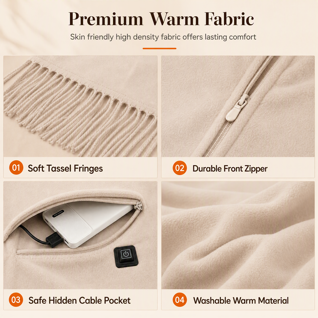 🔥 Electric Heated Shawl Blanket for Women – Cozy Warmth & Comfort 🧣✨