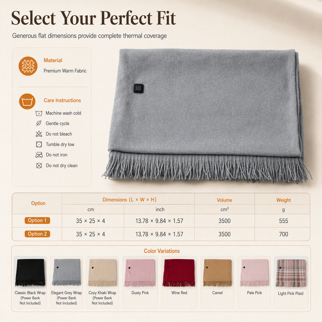 🔥 Electric Heated Shawl Blanket for Women – Cozy Warmth & Comfort 🧣✨