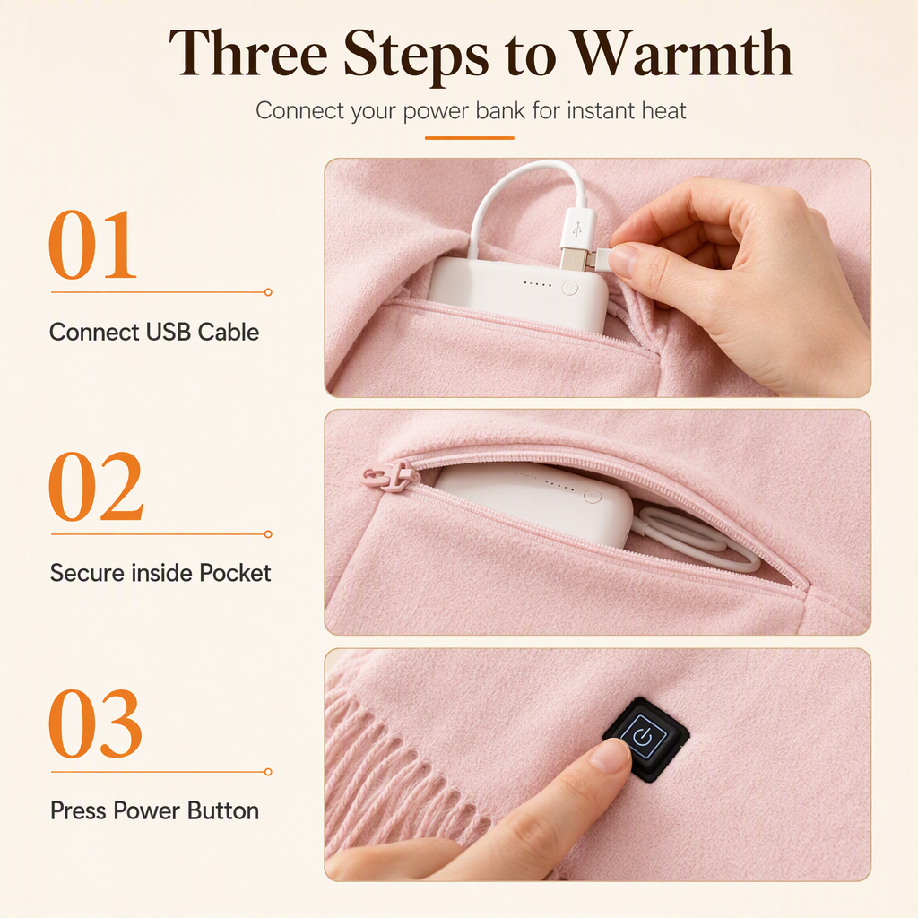 🔥 Electric Heated Shawl Blanket for Women – Cozy Warmth & Comfort 🧣✨