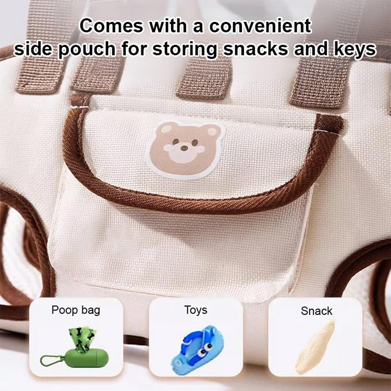 🐱🐶 2-in-1 Portable Pet Carrier/Sling/Tote | Breathable Blended Fabric, Padded Sponge Shoulder Strap🔄