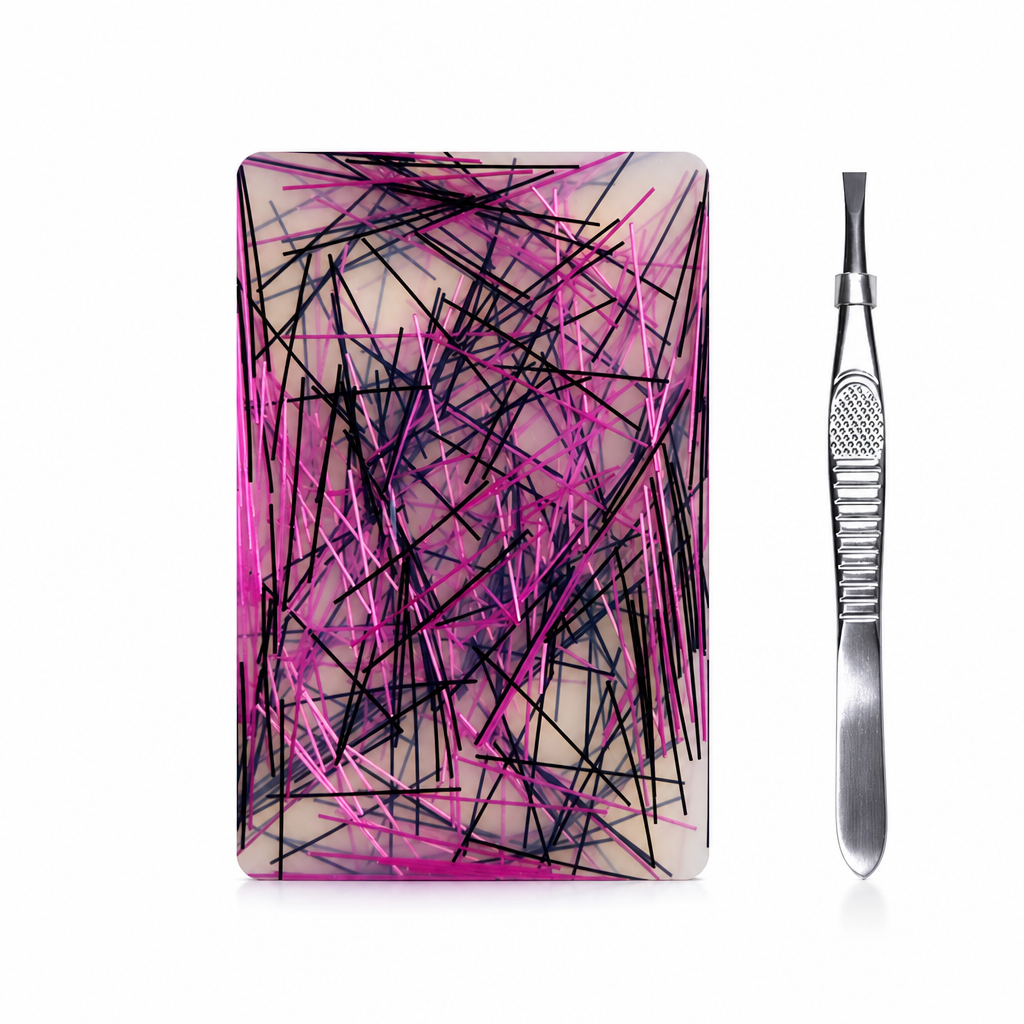 Rectangular Skin Picking Fidget Toy with Tweezers