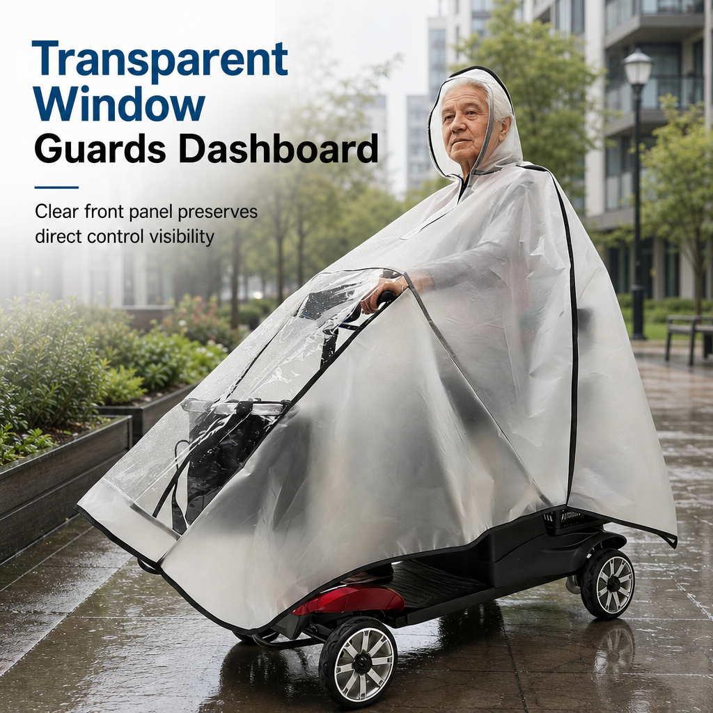 🌧️Thickened Extra Large Waterproof PVC Cover and Poncho for Senior Mobility Scooters and Four Wheel Electric Vehicles