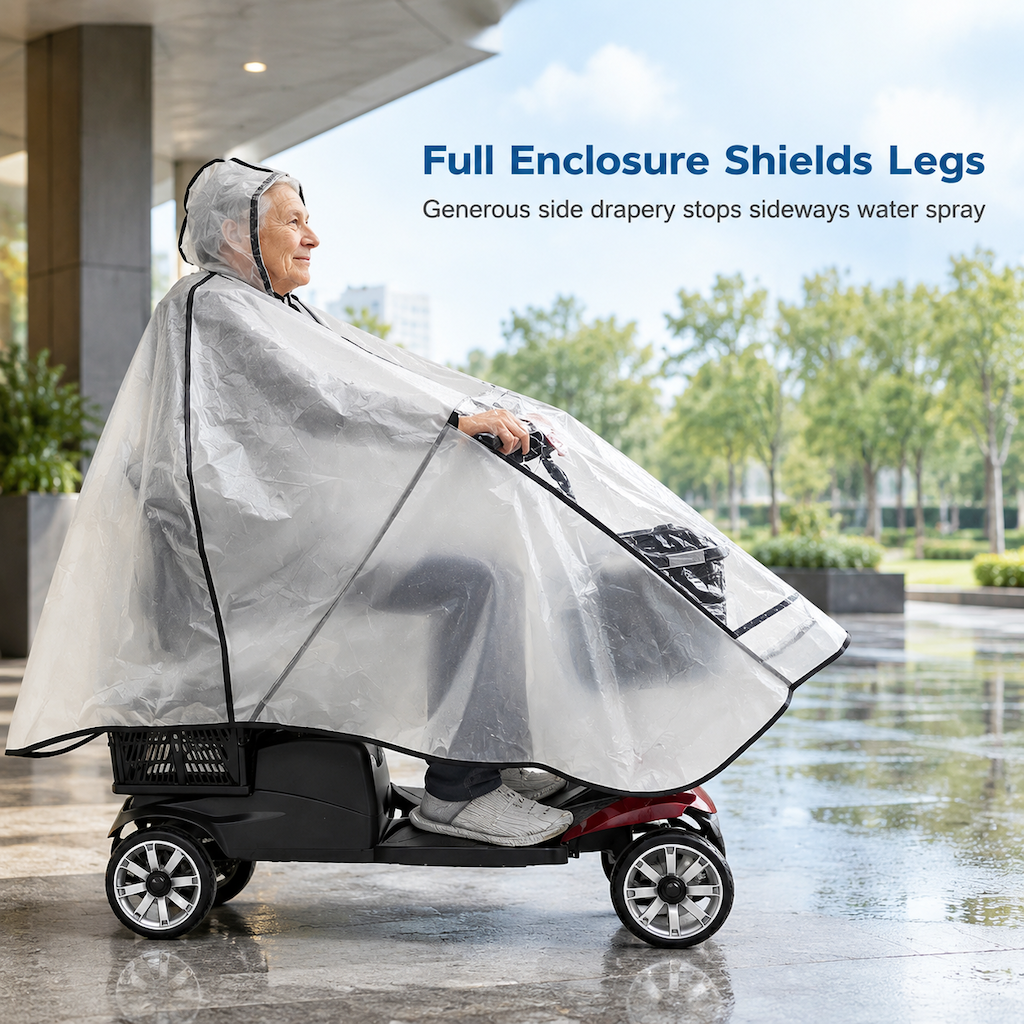 🌧️Thickened Extra Large Waterproof PVC Cover and Poncho for Senior Mobility Scooters and Four Wheel Electric Vehicles