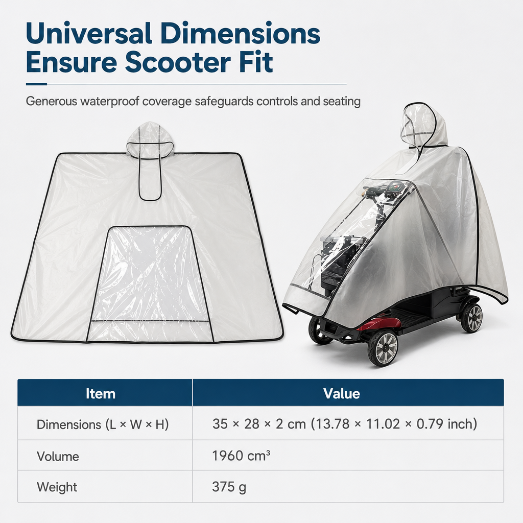 🌧️Thickened Extra Large Waterproof PVC Cover and Poncho for Senior Mobility Scooters and Four Wheel Electric Vehicles