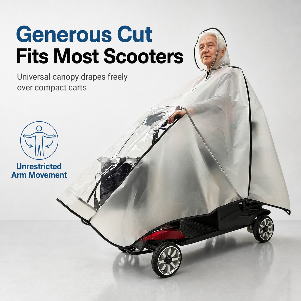 🌧️Thickened Extra Large Waterproof PVC Cover and Poncho for Senior Mobility Scooters and Four Wheel Electric Vehicles
