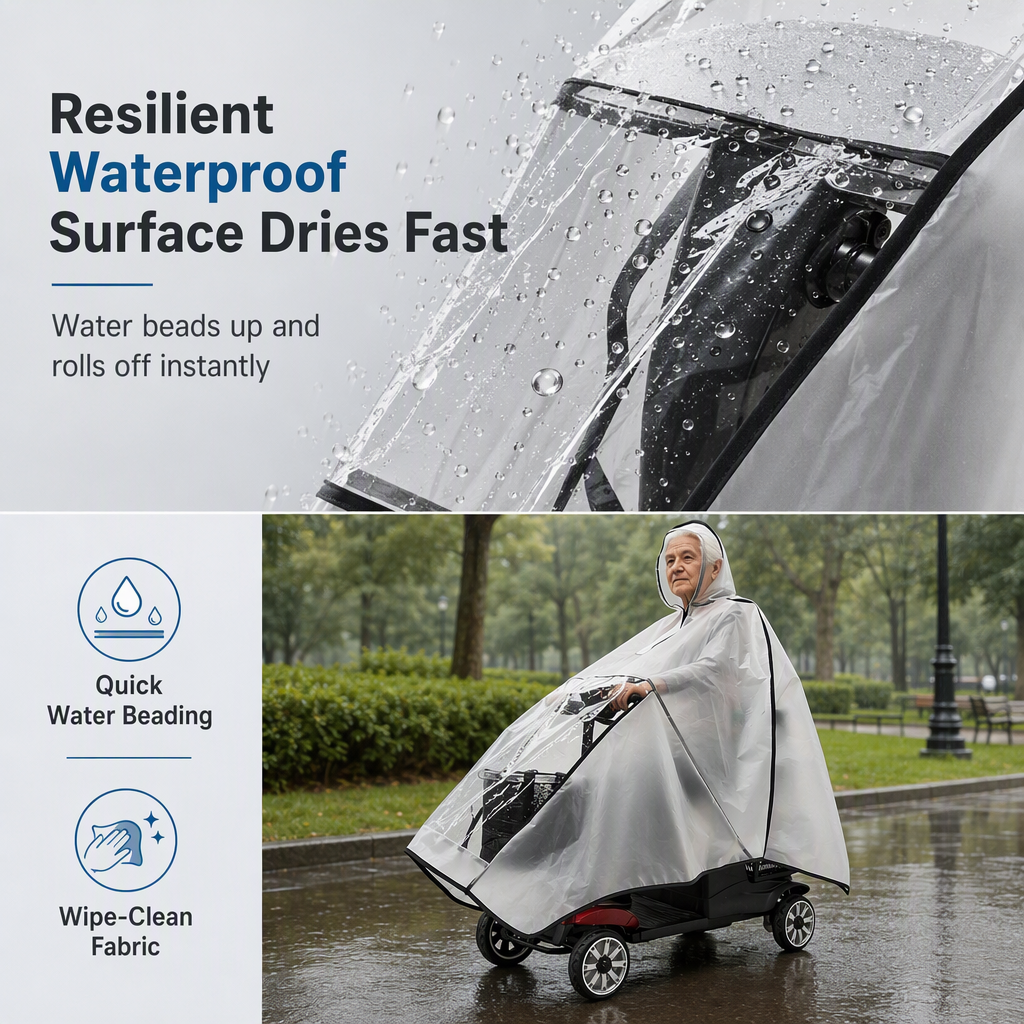 🌧️Thickened Extra Large Waterproof PVC Cover and Poncho for Senior Mobility Scooters and Four Wheel Electric Vehicles
