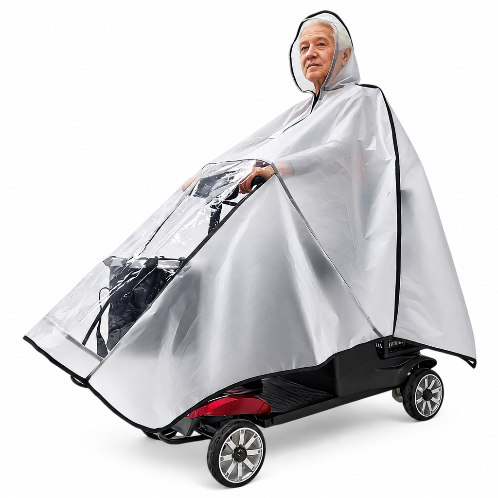 🌧️Thickened Extra Large Waterproof PVC Cover and Poncho for Senior Mobility Scooters and Four Wheel Electric Vehicles
