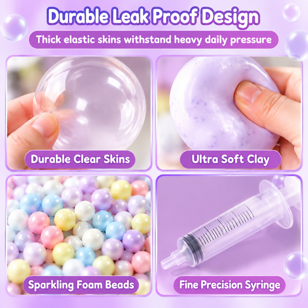 ⏰💞50K+ SOLD! 🧪DIY Squeeze Ball Making Kit – mix colorful clay & sparkling fillers, leak-proof slow-rising fun. No-mess craft for kids! 🎨✅