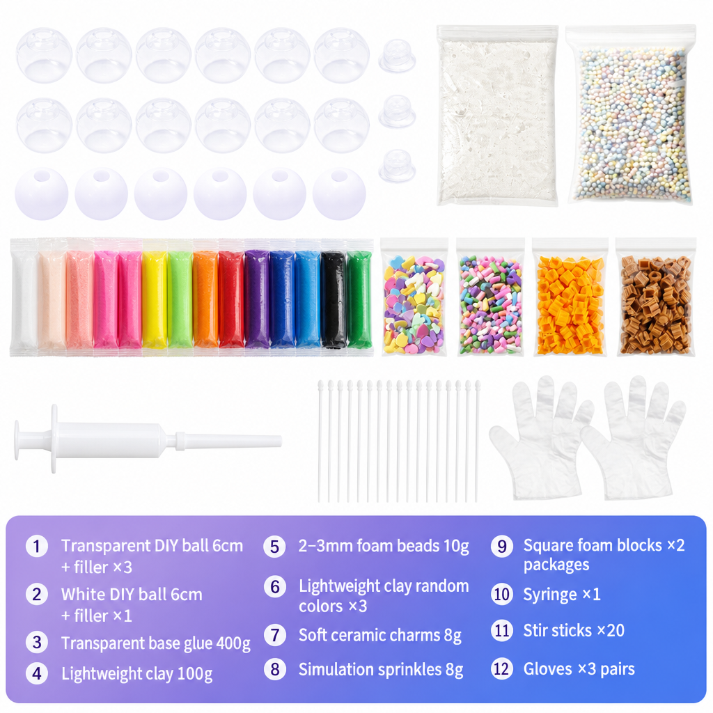 ⏰💞50K+ SOLD! 🧪DIY Squeeze Ball Making Kit – mix colorful clay & sparkling fillers, leak-proof slow-rising fun. No-mess craft for kids! 🎨✅