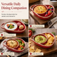 🍲🫳Retro-Embossed Ceramic Divided Baking Dish |Thick Premium Clay, Oven-, Microwave-, and Dishwasher-Safe🧀