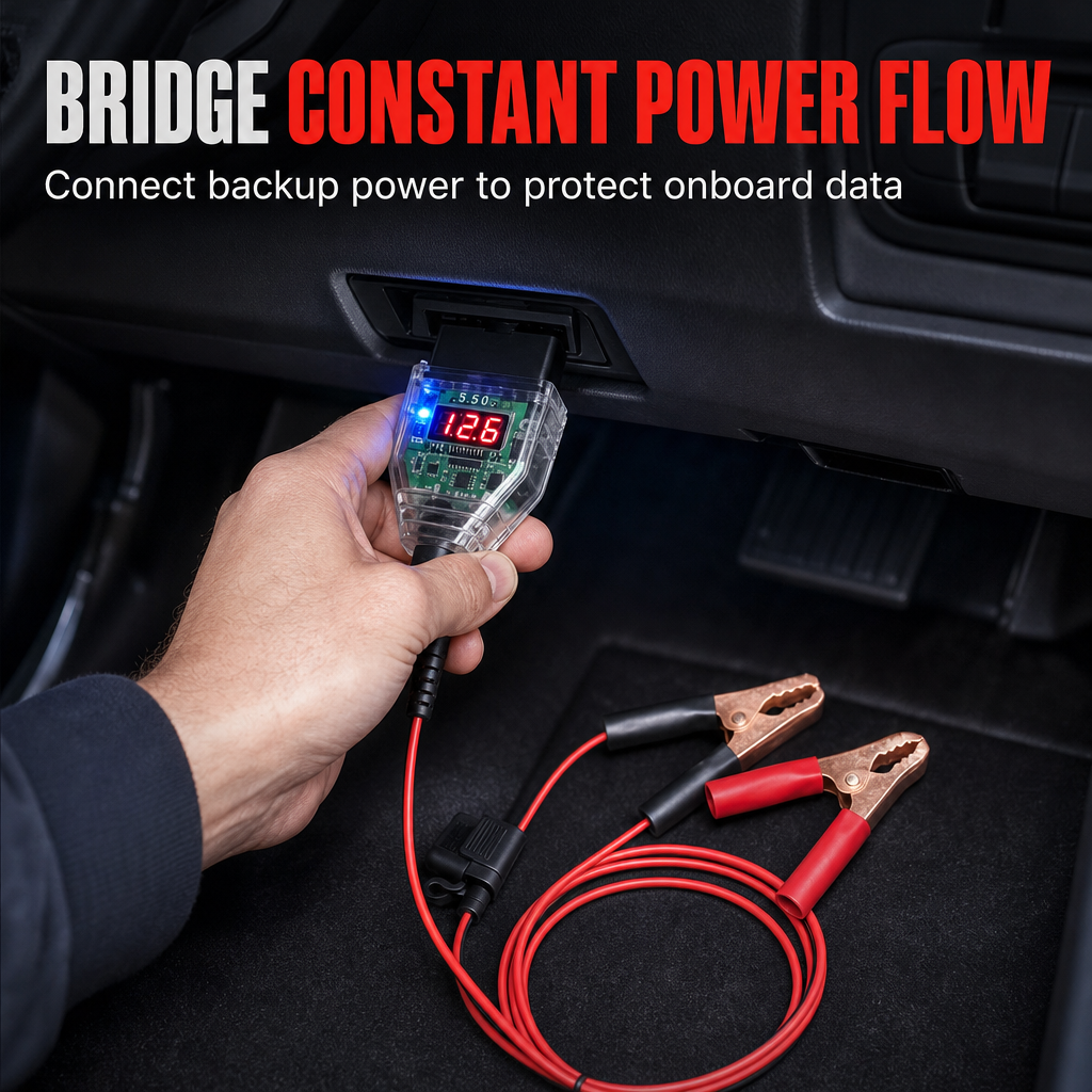 ⏳ ⏰Car OBD Battery Replacement Tool and Computer Memory Saver with Digital Display Leakage Detector