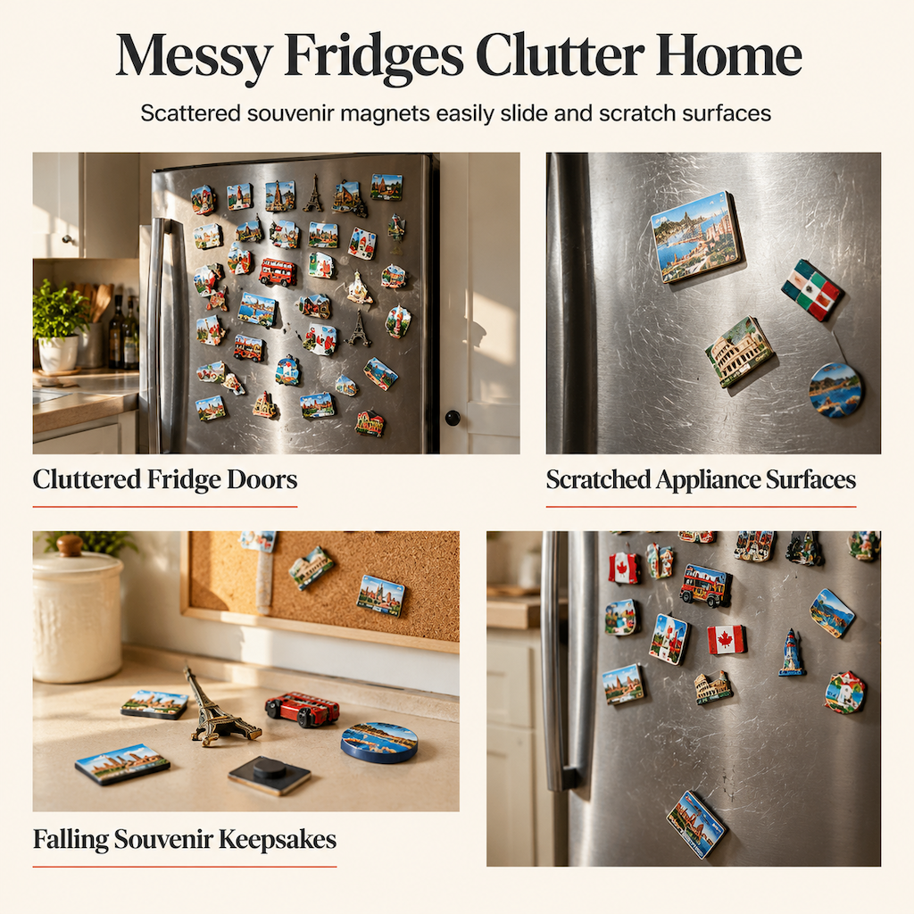 Travel Magnet Board and Souvenir Magnet Display Board for Wall Decor