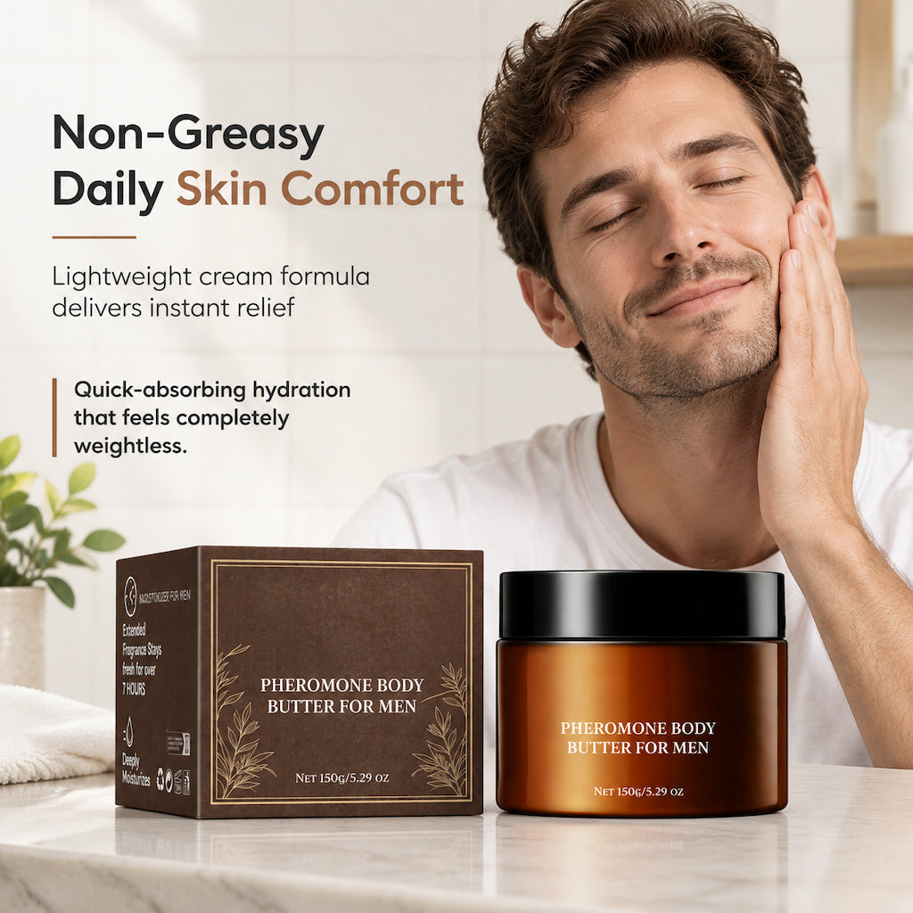 🥳2026 HOT SALE🥳💞50K+ SOLD! 🧴💪 50% OFF! Men's Daily Moisturizing Body Butter – shea butter & jojoba oil deeply hydrate dry skin, non-greasy & fast-absorbing. Soft, smooth skin all day! 🛡️✅