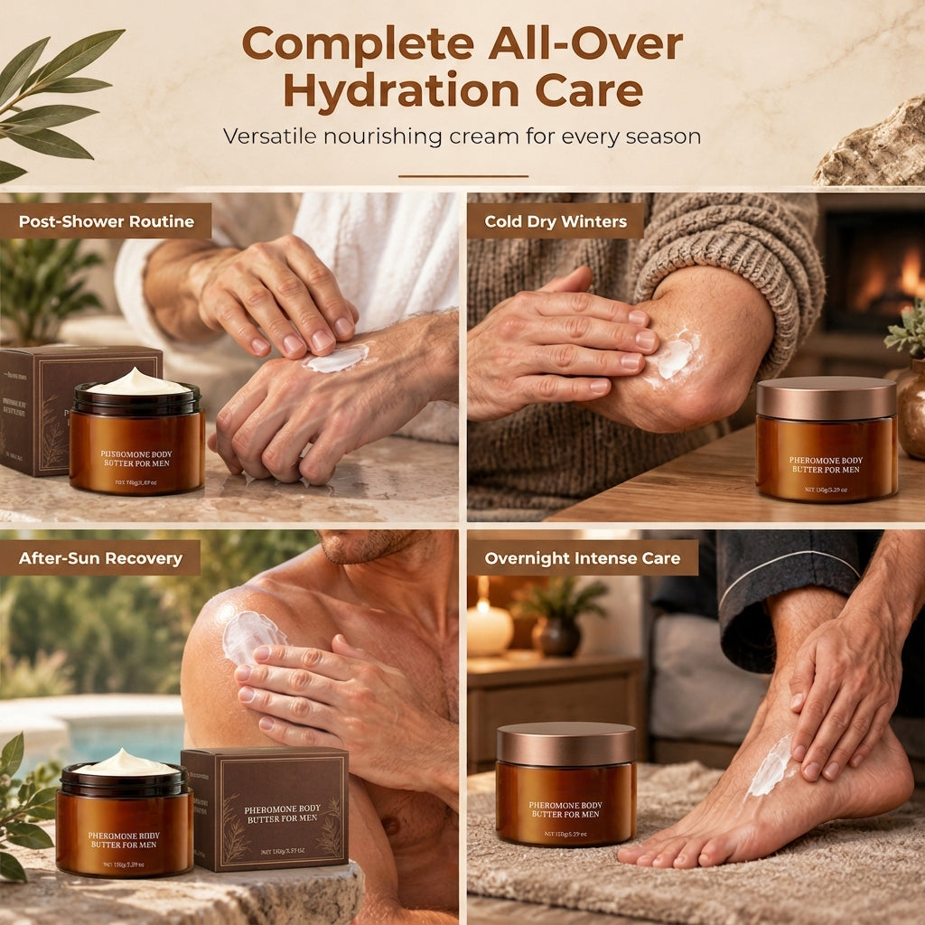 🥳2026 HOT SALE🥳💞50K+ SOLD! 🧴💪 50% OFF! Men's Daily Moisturizing Body Butter – shea butter & jojoba oil deeply hydrate dry skin, non-greasy & fast-absorbing. Soft, smooth skin all day! 🛡️✅