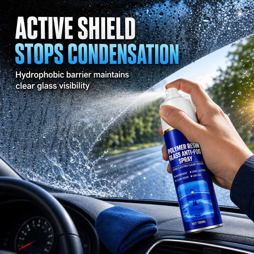 Long Lasting Car Glass Anti Fog Spray 100ml with Towel Set for Car Windows and Rearview Mirrors