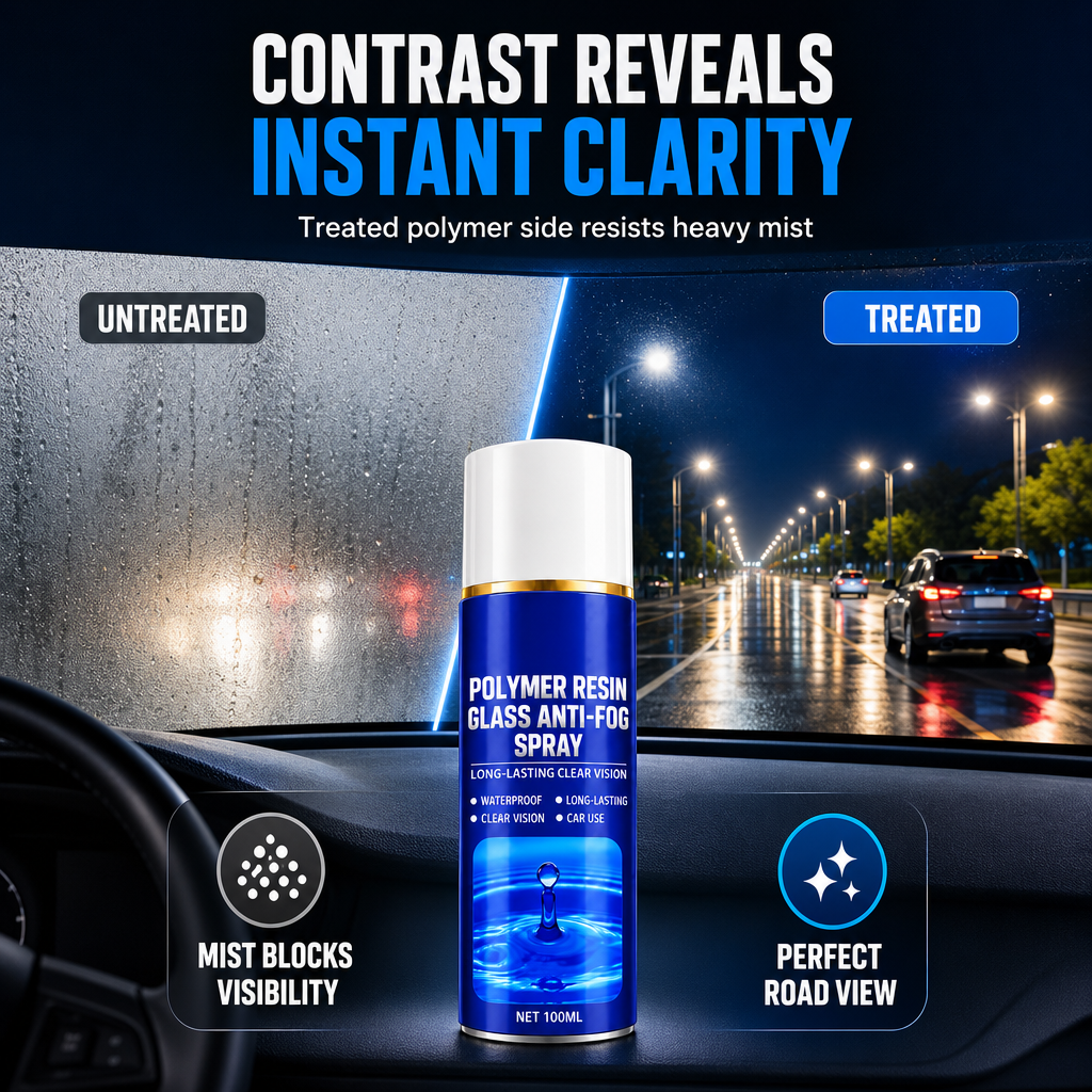 Long Lasting Car Glass Anti Fog Spray 100ml with Towel Set for Car Windows and Rearview Mirrors
