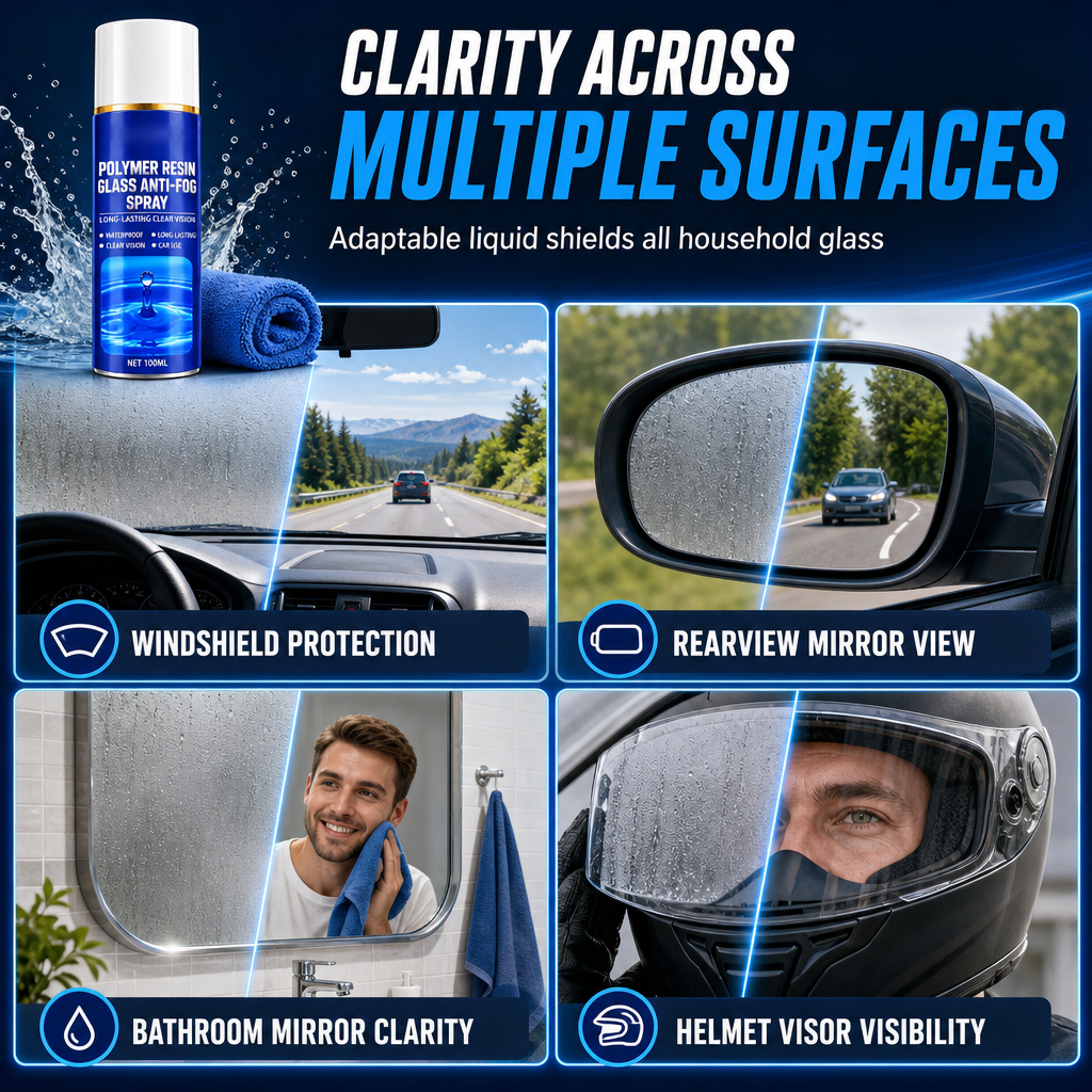 Long Lasting Car Glass Anti Fog Spray 100ml with Towel Set for Car Windows and Rearview Mirrors