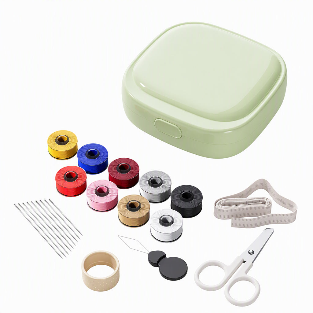 Mini Portable Magnetic Sewing Kit with Rolling Thread Spools