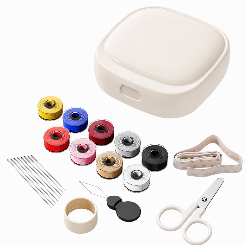 Mini Portable Magnetic Sewing Kit with Rolling Thread Spools