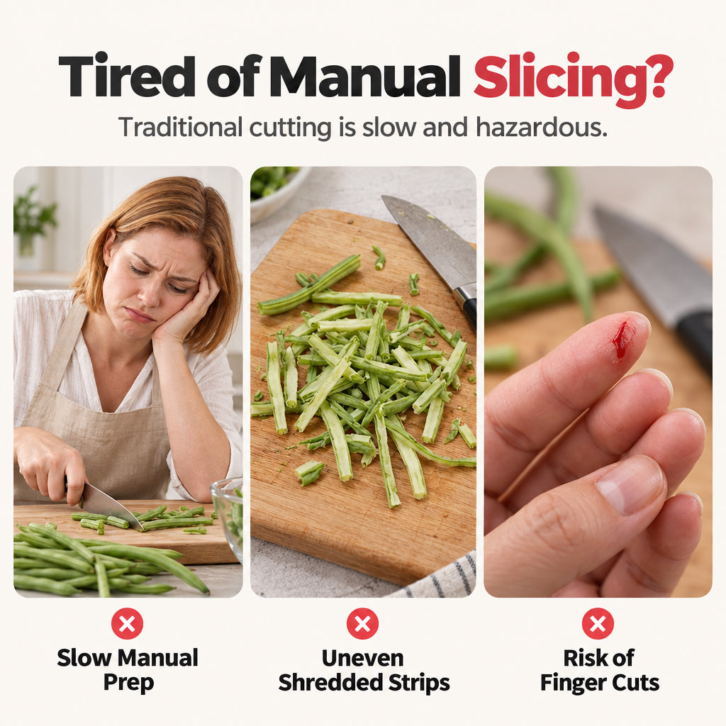 Multi-Functional Manual Bean Slicer & Vegetable Shredder