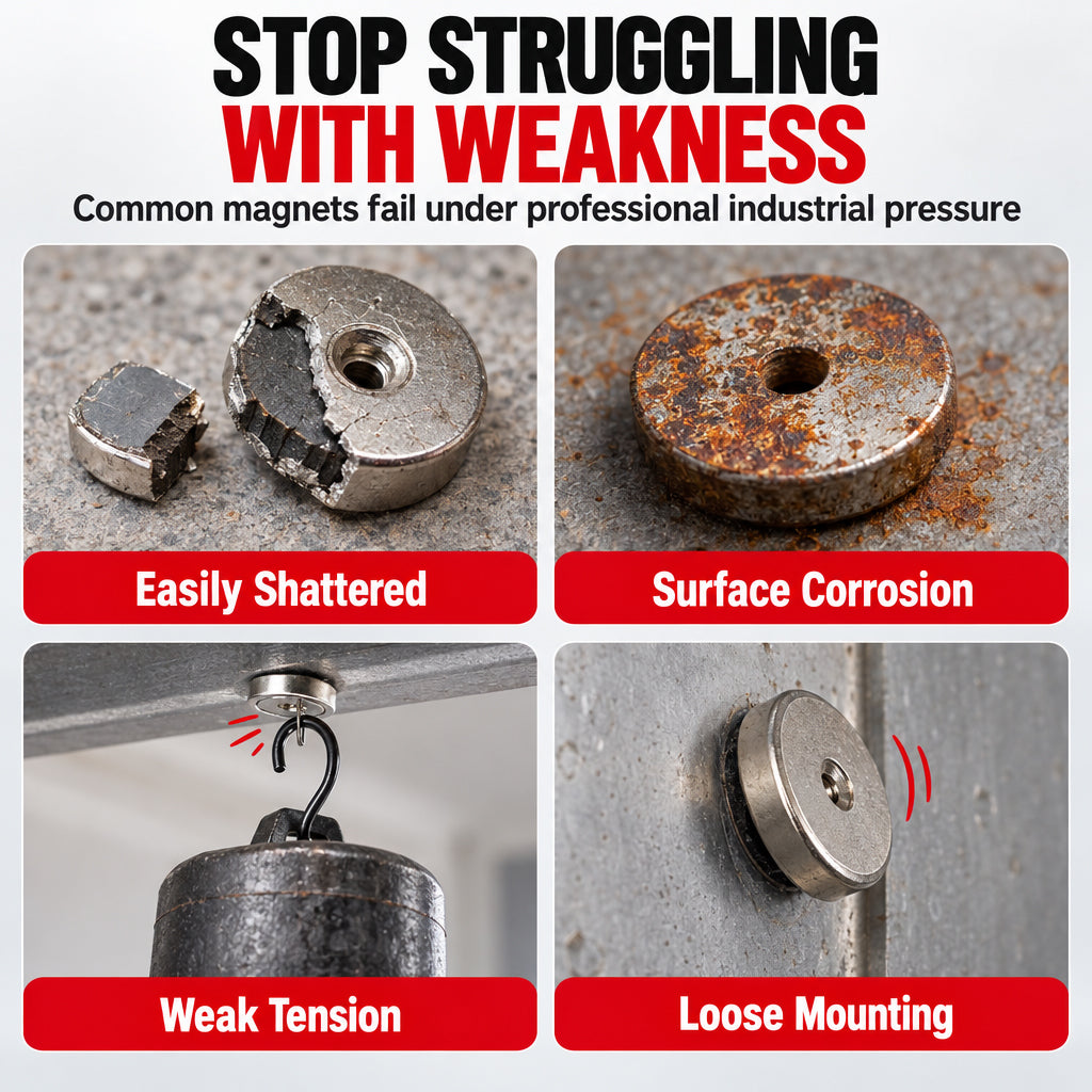 Heavy-Duty Neodymium Pot Magnets with Countersunk Hole