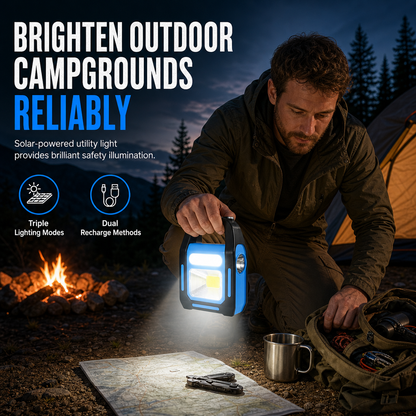 ✨50K+ SOLD – LIMITED TIME OFFER✨3-in-1 Solar COB LED Work Light – front, auxiliary & side lights, solar/USB charging, IP44 waterproof