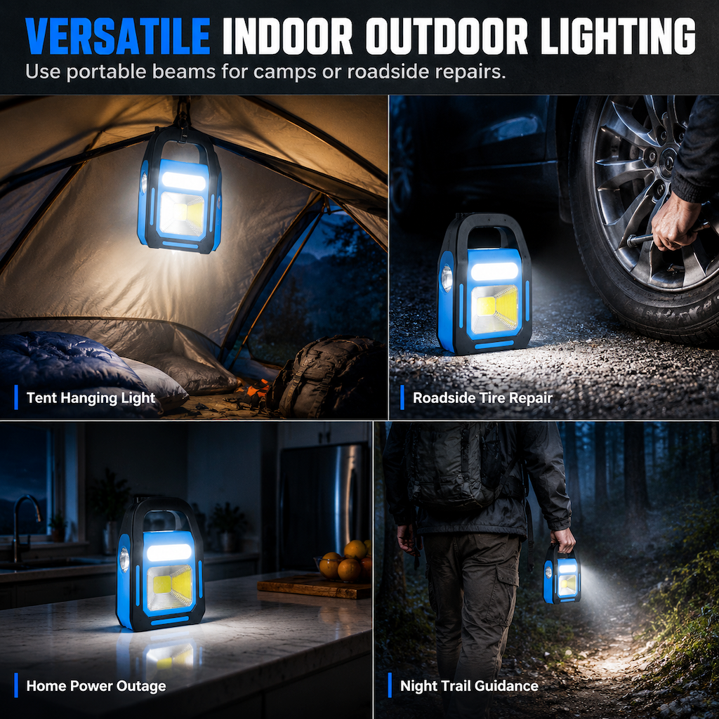 ✨50K+ SOLD – LIMITED TIME OFFER✨3-in-1 Solar COB LED Work Light – front, auxiliary & side lights, solar/USB charging, IP44 waterproof