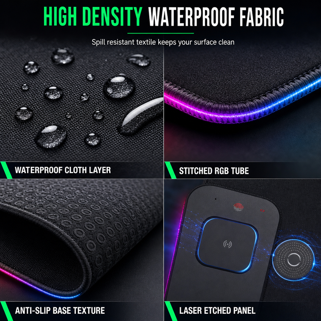 🔥50% OFF!!📢Essentials for Men!!👨🖥️ Large RGB Gaming Mouse Pad – 3-in-1 Wireless, Dirt-Resistant & 800×300×4mm ✨