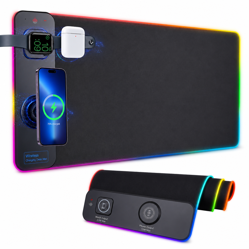 🔥50% OFF!!📢Essentials for Men!!👨🖥️ Large RGB Gaming Mouse Pad – 3-in-1 Wireless, Dirt-Resistant & 800×300×4mm ✨