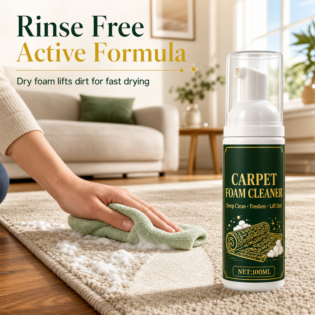 No-Rinse Carpet Stain and Oil Remover Foam Cleaner