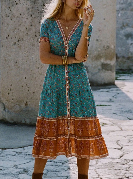 🎁Limited time 40% OFF⏳Vintage Printed Bohemian Dresses